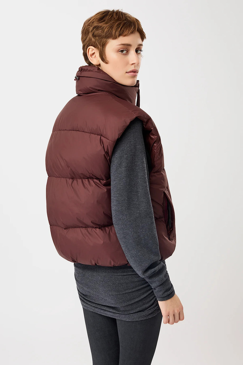 Wattierte Weste gesteppt Burgundy