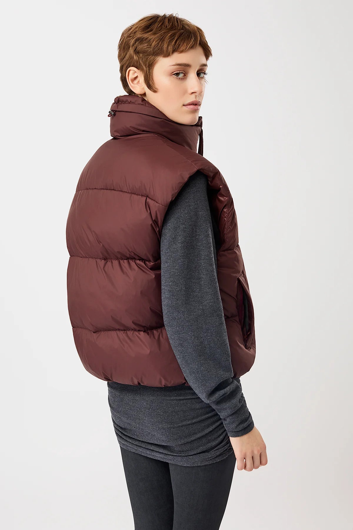 Wattierte Weste gesteppt Burgundy