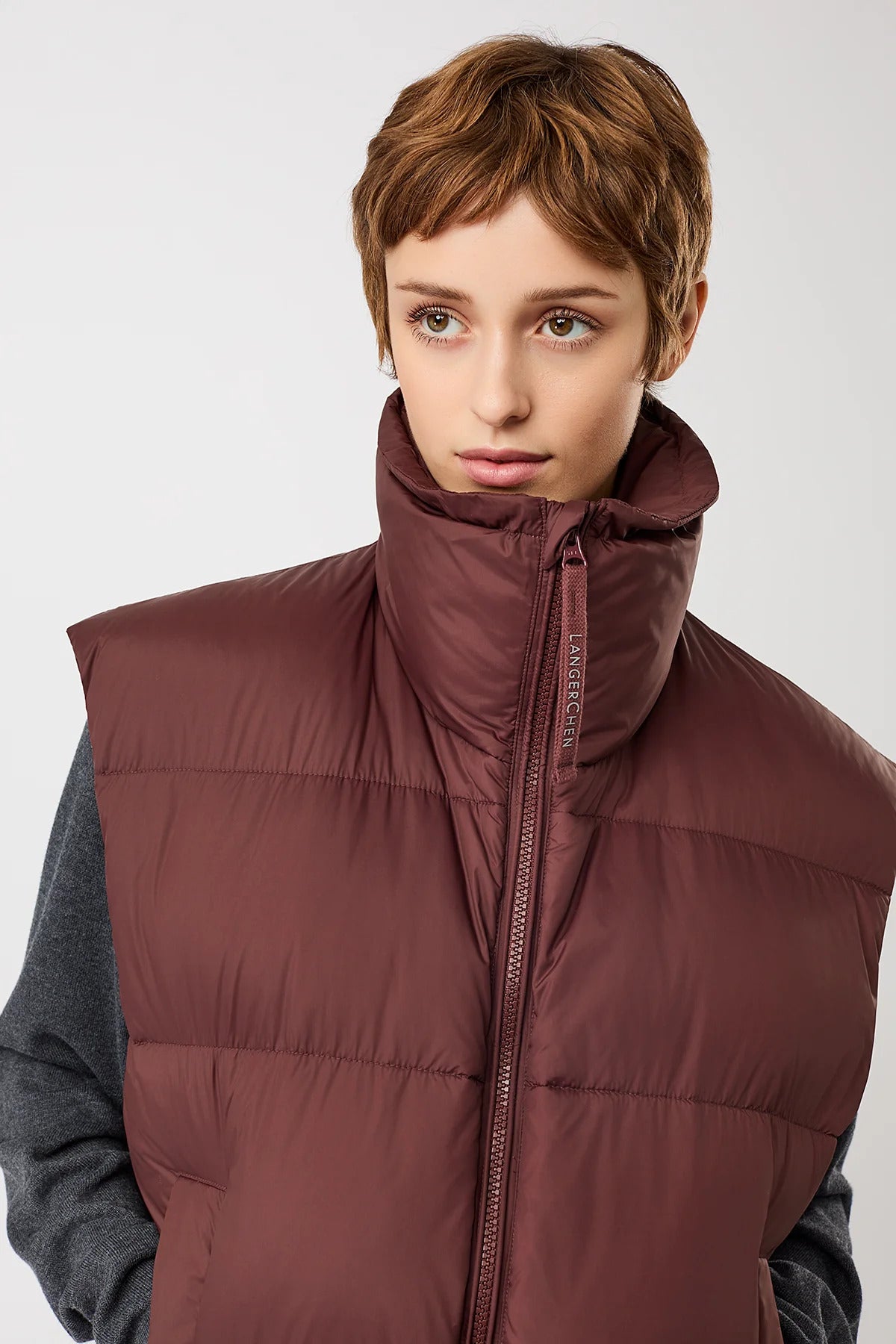 Wattierte Weste gesteppt Burgundy