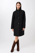 Kurzer Mantel aus Walk mit Membran Black